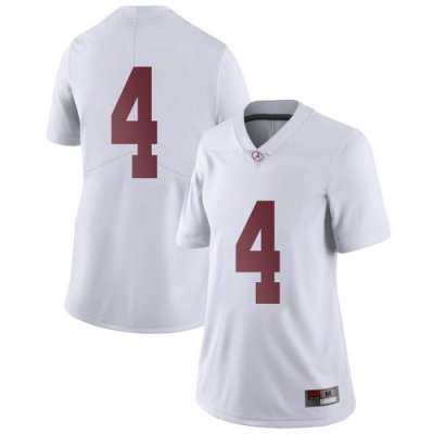 Women's Alabama Crimson Tide #4 Brian Robinson Jr. White Limited NCAA College Football Jersey 2403WJWT0